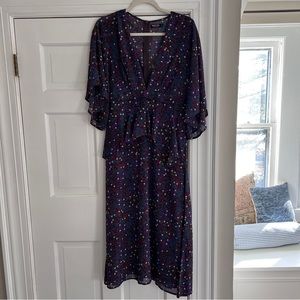 Nasty Gal flutter sleeve midi floral dress